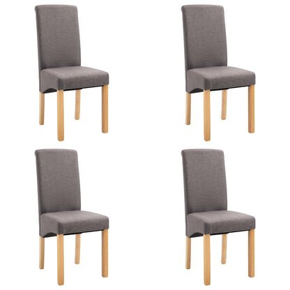 Sillas De Comedor 4 Unidades Tela Gris