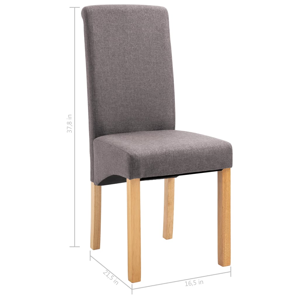 Sillas De Comedor 4 Unidades Tela Gris