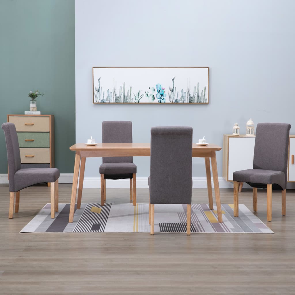 Sillas De Comedor 4 Unidades Tela Gris