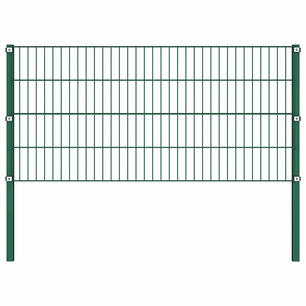 Panel De Valla Con Postes De Hierro 1040X Verde