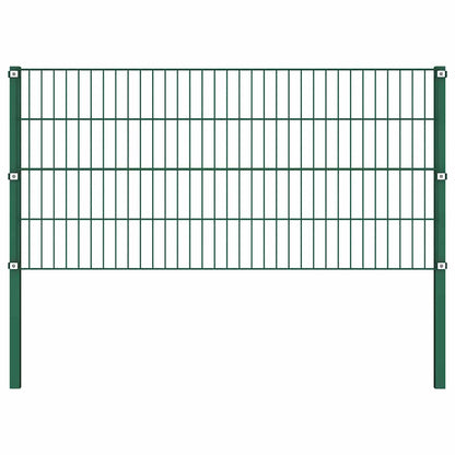 Panel De Valla Con Postes De Hierro 1040X Verde