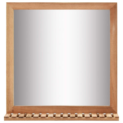 Espejo De Cuarto De Baño Madera Maciza De Nogal 60X12X62 Cm