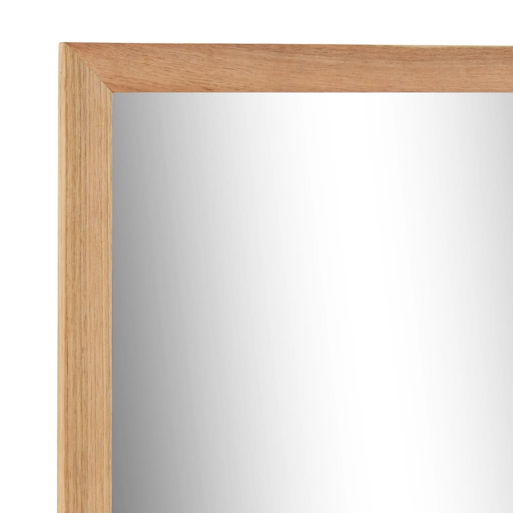 Espejo De Cuarto De Baño Madera Maciza De Nogal 60X12X62 Cm