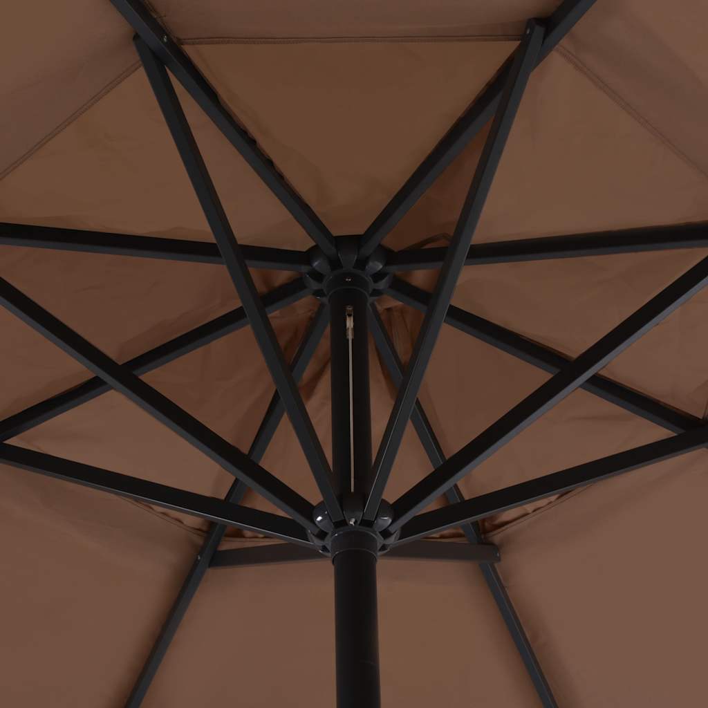 Sombrilla De Jardín Con Base Portátil Gris Taupe