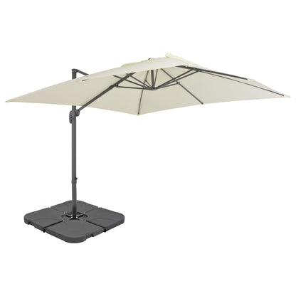 Sombrilla De Jardín Con Base Portátil Gris