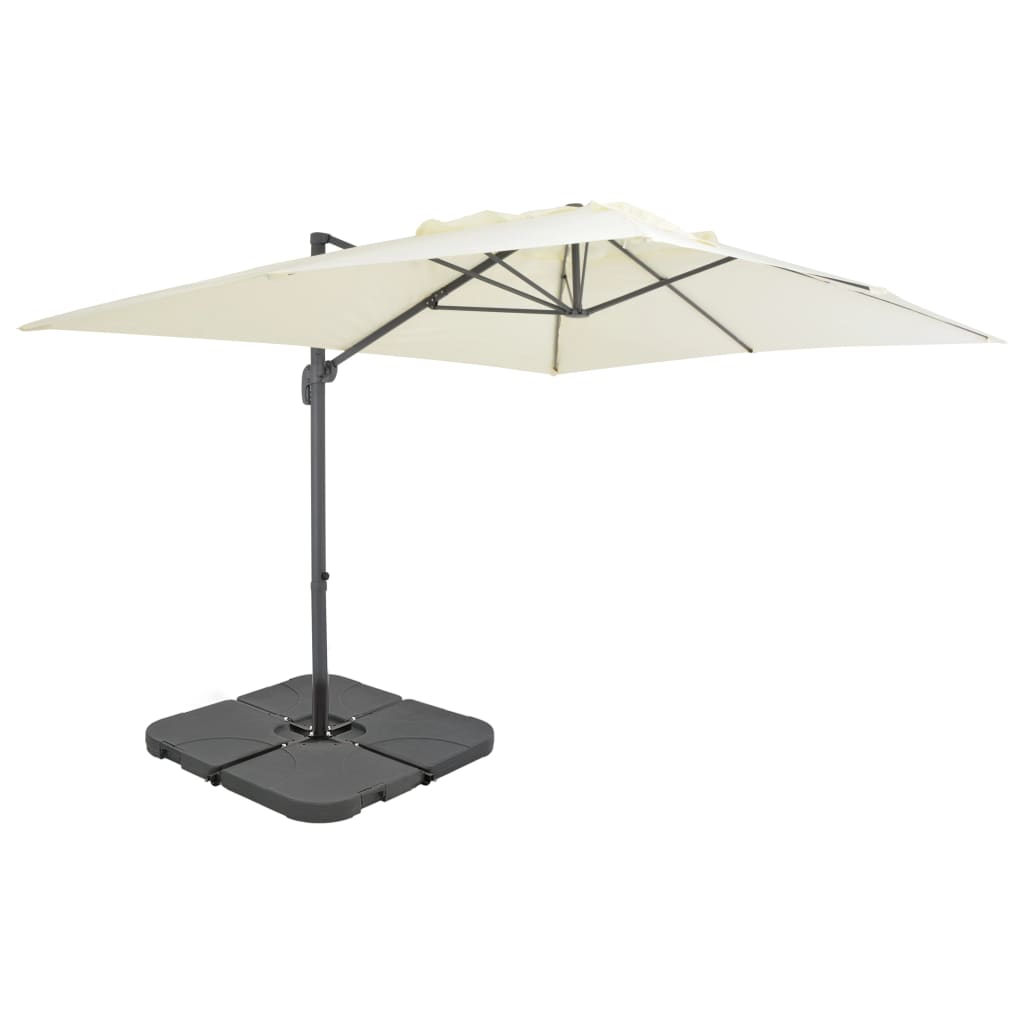 Sombrilla De Jardín Con Base Portátil Gris Taupe