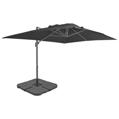 Sombrilla De Jardín Con Base Portátil Gris Taupe