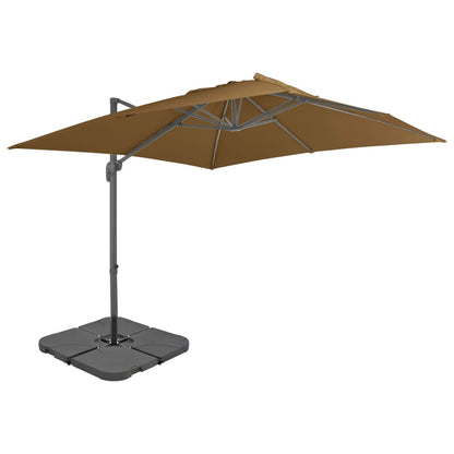 Sombrilla De Jardín Con Base Portátil Gris