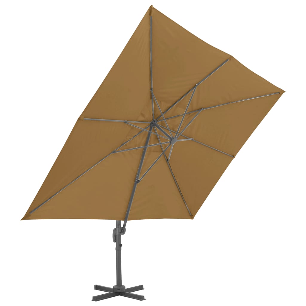 Sombrilla De Jardín Con Base Portátil Gris Taupe