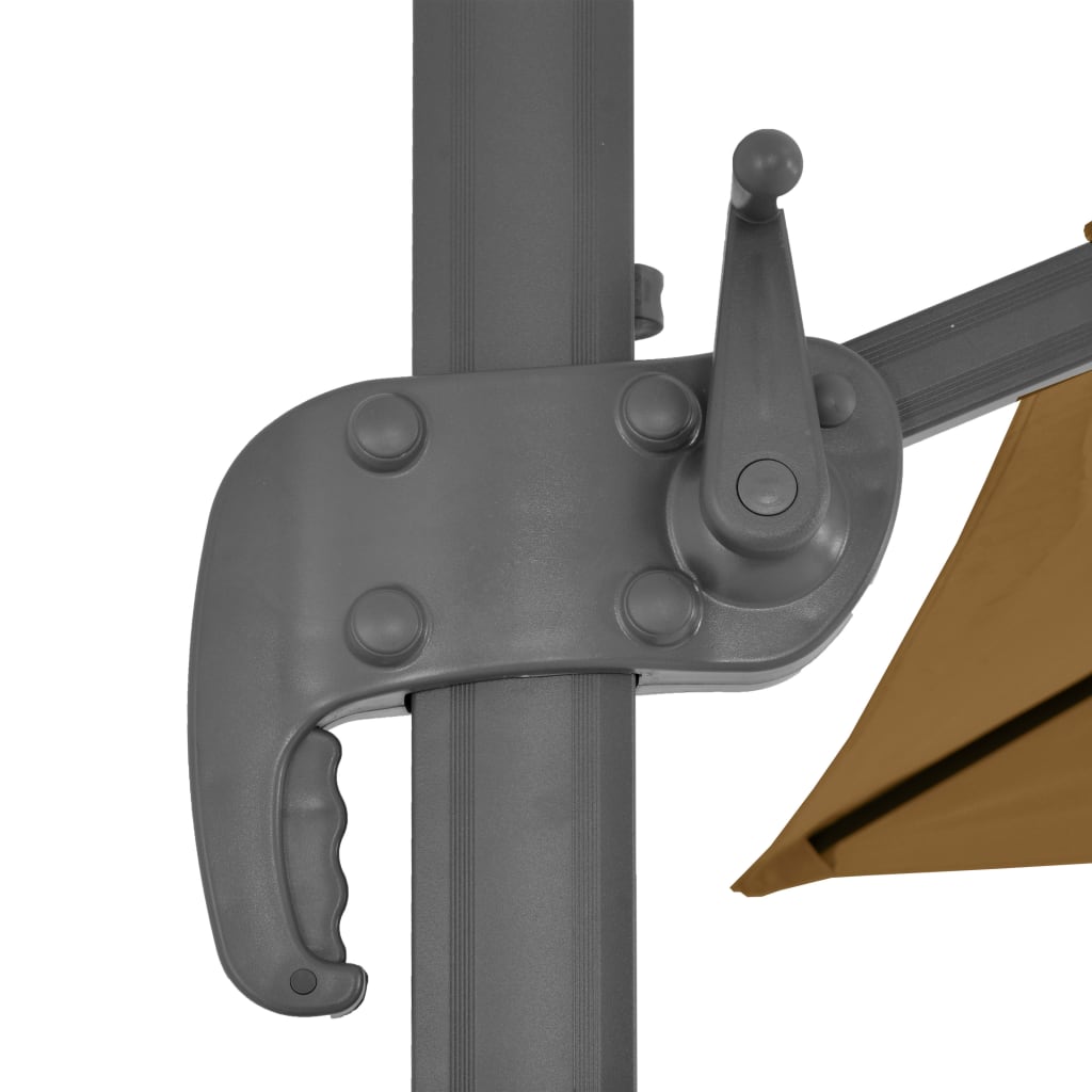 Sombrilla De Jardín Con Base Portátil Gris Taupe