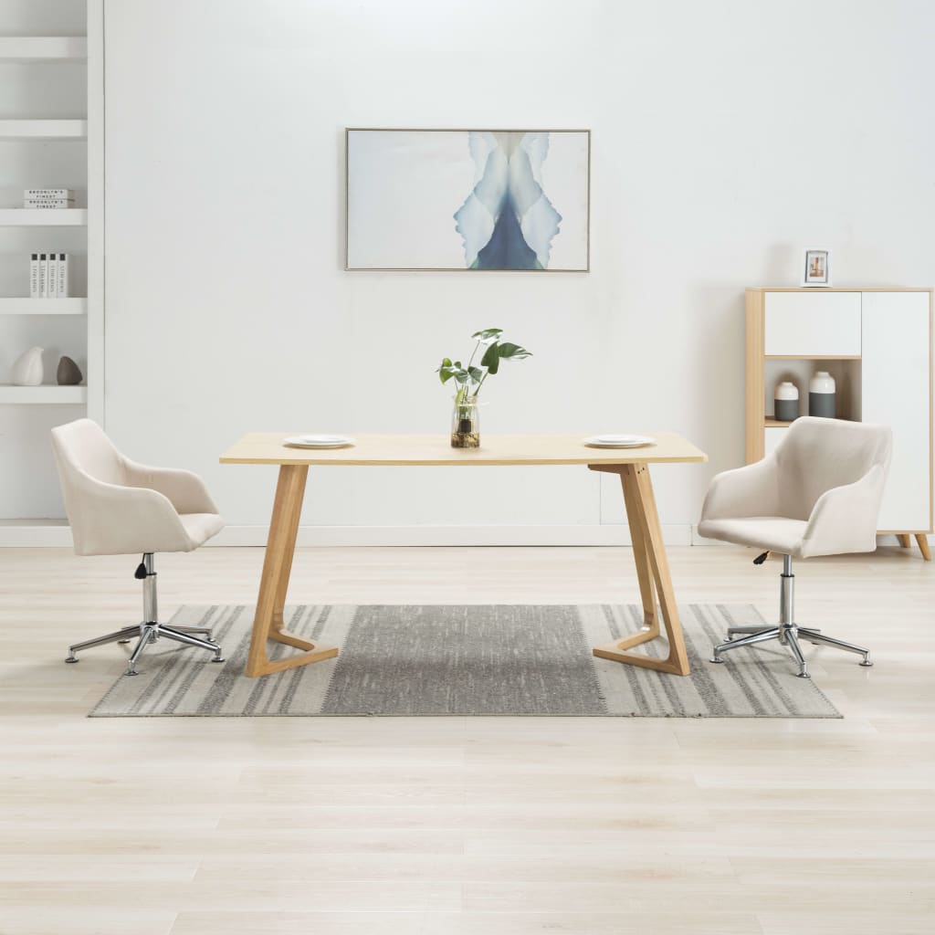 Sillas De Comedor Giratorias 4 Unidades Tela Taupe