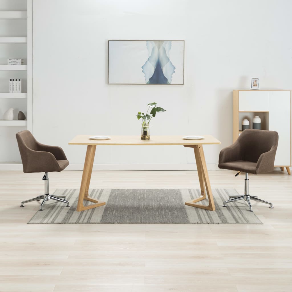 Sillas De Comedor Giratorias 4 Unidades Tela Taupe