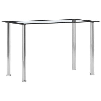 Mesa De Comedor Vidrio Templado Negro Transparente 120X60X75 Cm