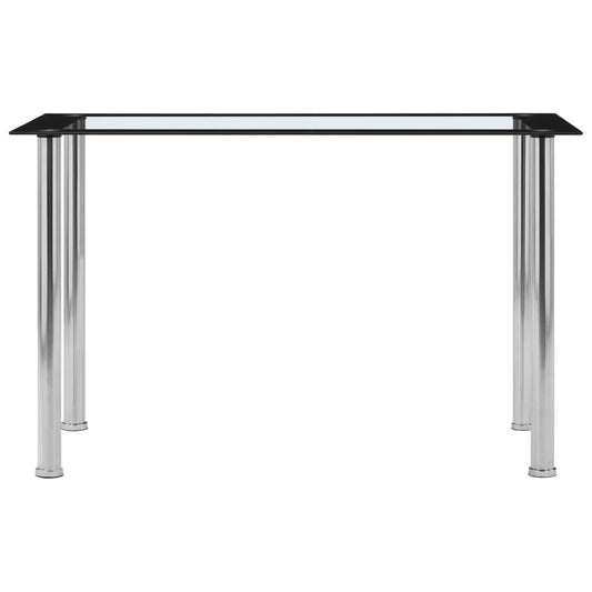 Mesa De Comedor Vidrio Templado Negro Transparente 120X60X75 Cm