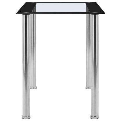Mesa De Comedor Vidrio Templado Negro Transparente 120X60X75 Cm