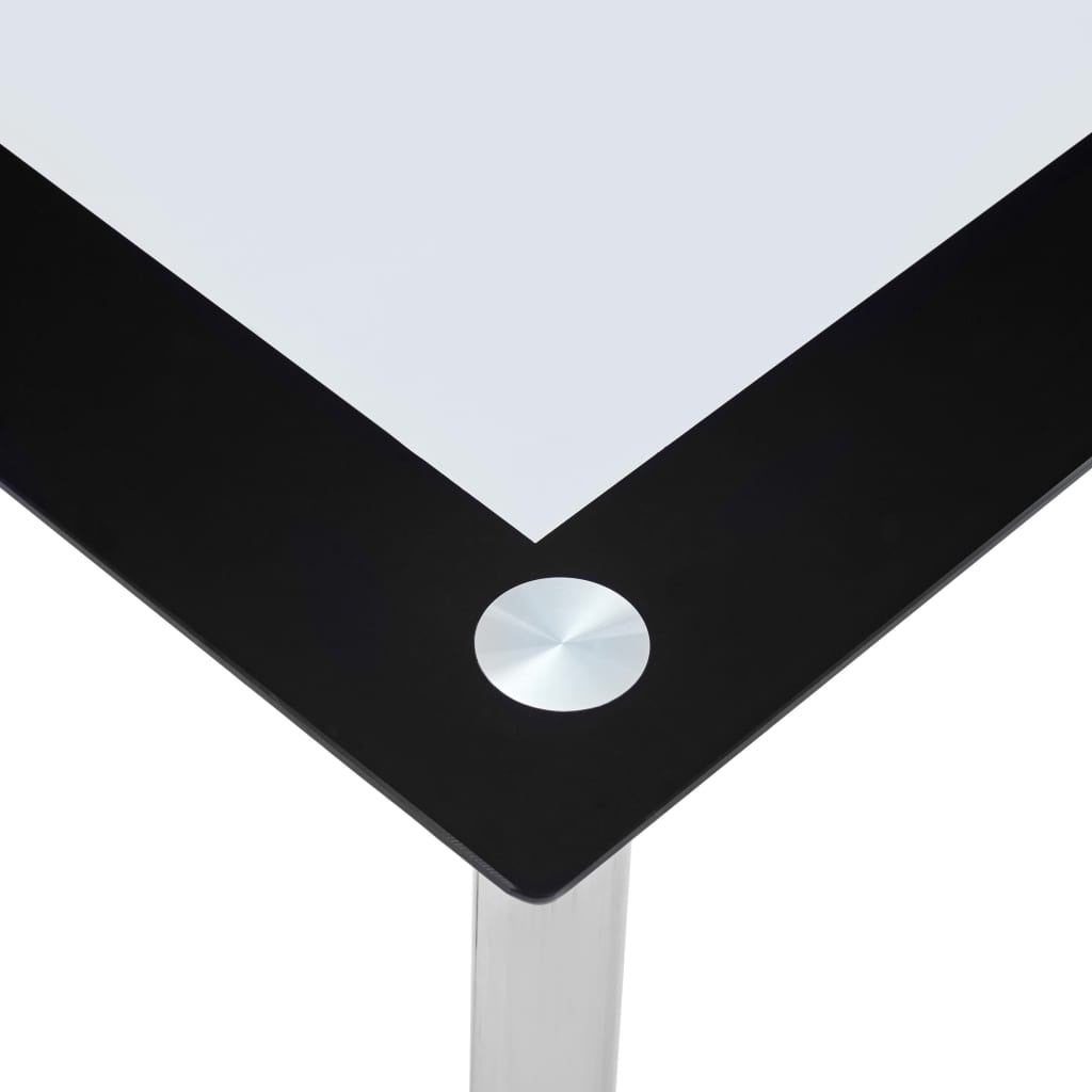 Mesa De Comedor Vidrio Templado Negro Transparente 120X60X75 Cm