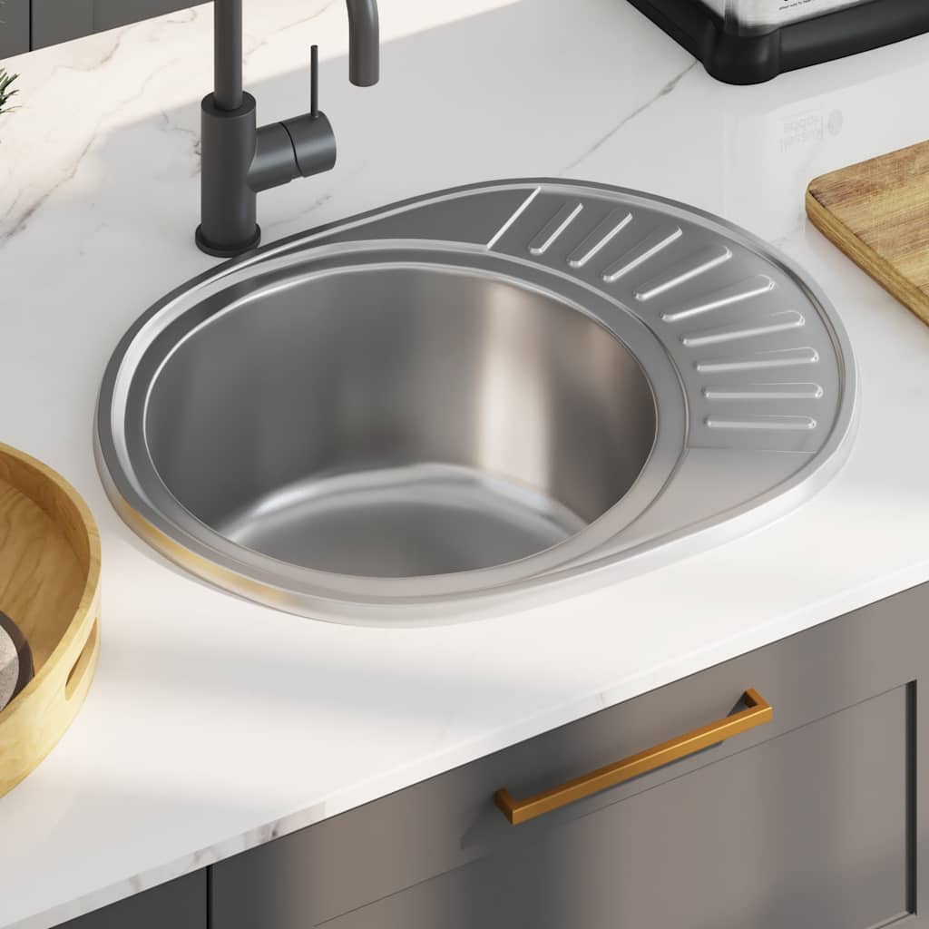 Fregadero De Cocina Con Colador Y Sifón De Acero Inoxidable