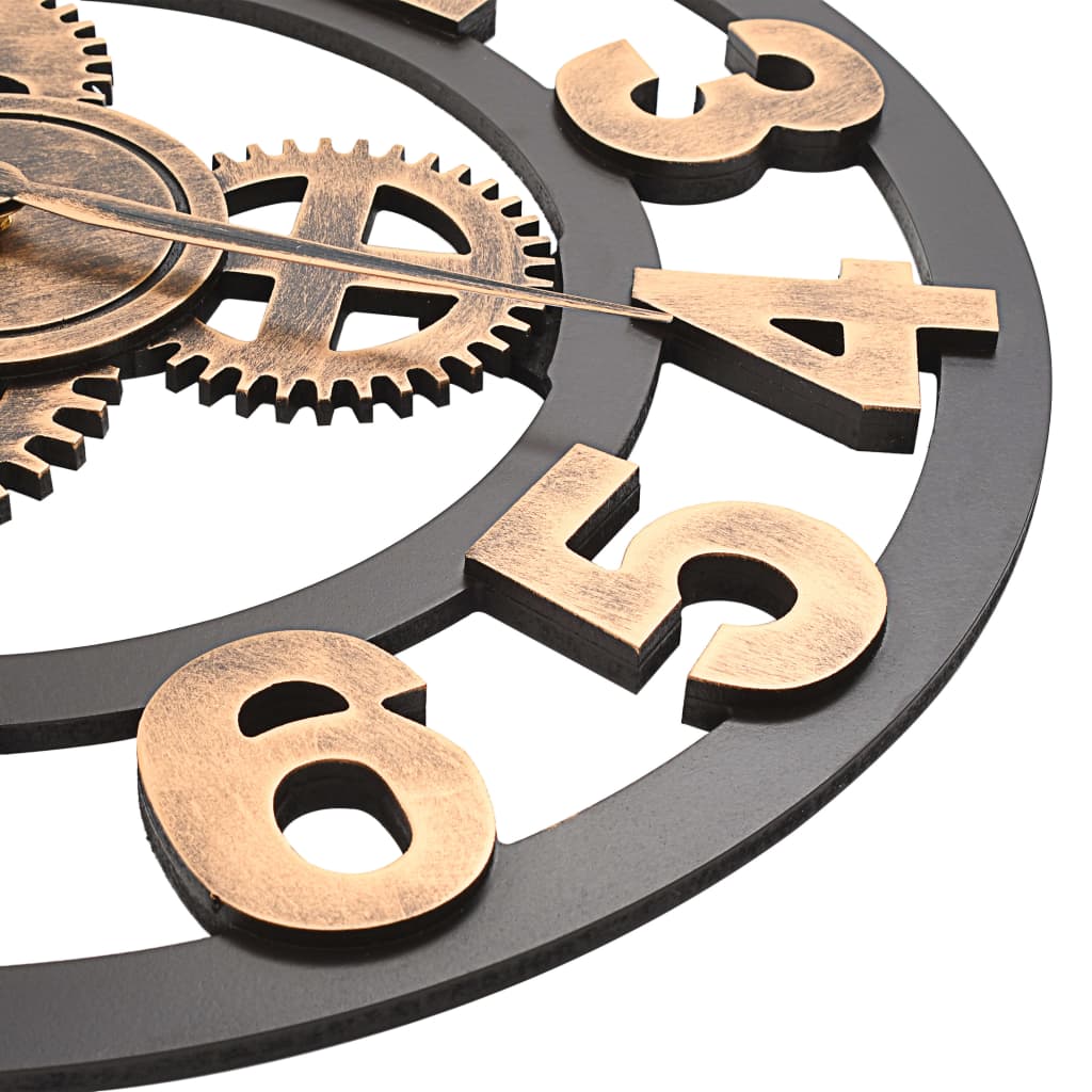 Reloj De Pared De Metal Dorado Y Negro 58 Cm