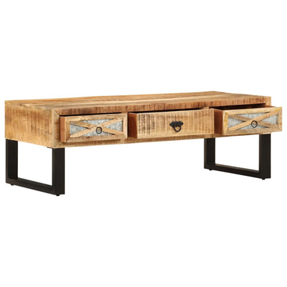 Mesa De Centro De Madera Maciza De Mango 110X50X38 Cm