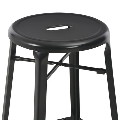 Conjunto De Mesa Alta Y Taburetes 3 Piezas Acero Negro