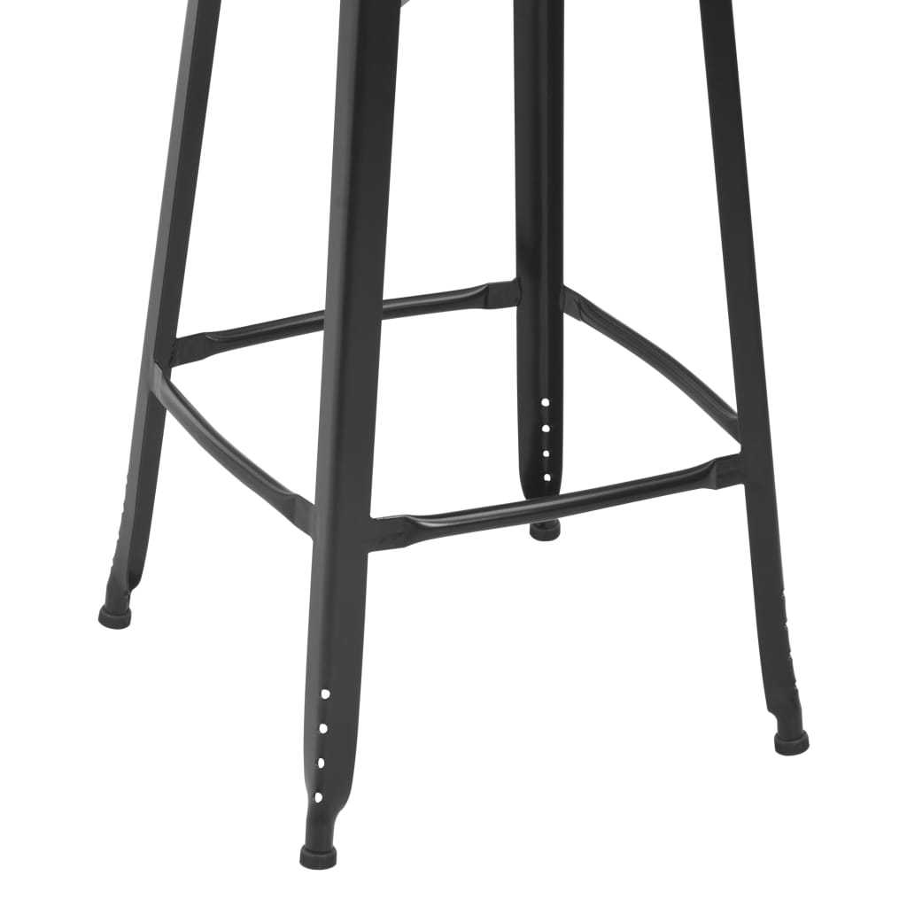 Conjunto De Mesa Alta Y Taburetes 3 Piezas Acero Negro
