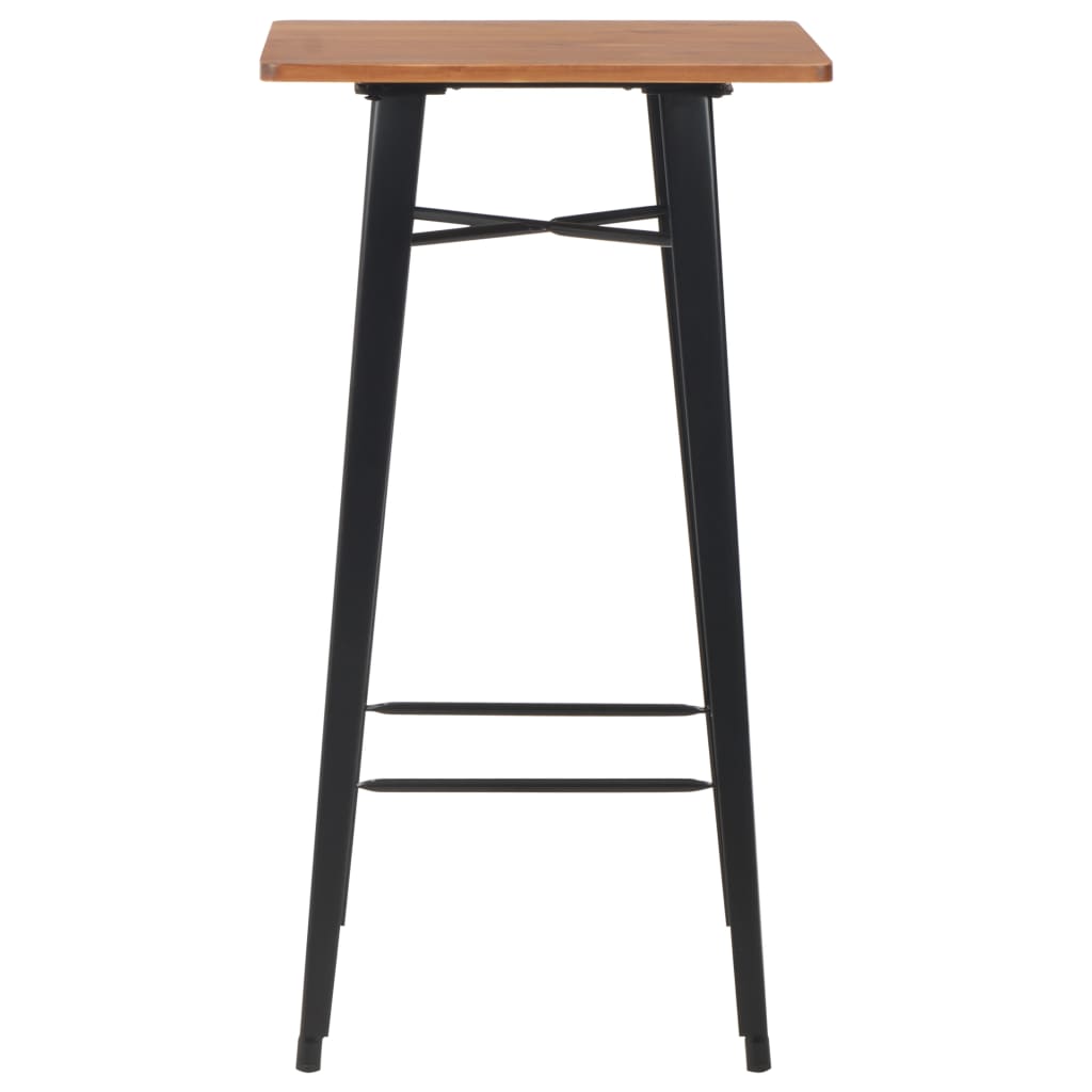 Conjunto De Mesa Alta Y Taburetes 3 Piezas Acero Negro