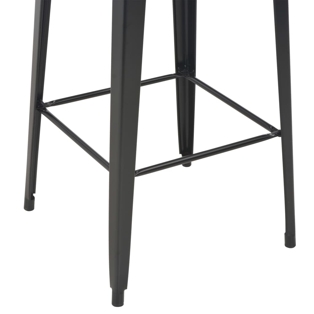 Conjunto De Mesa Alta Y Taburetes 3 Piezas Acero Negro