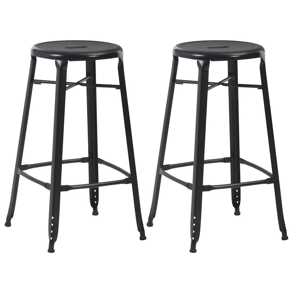 Conjunto De Mesa Alta Y Taburetes 3 Piezas Acero Negro