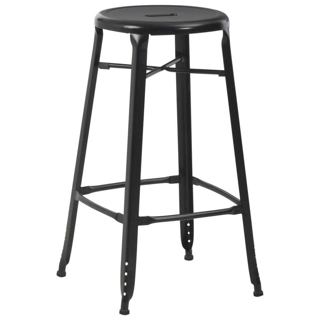 Conjunto De Mesa Alta Y Taburetes 3 Piezas Acero Negro