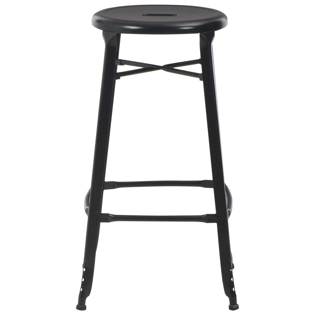 Conjunto De Mesa Alta Y Taburetes 3 Piezas Acero Negro