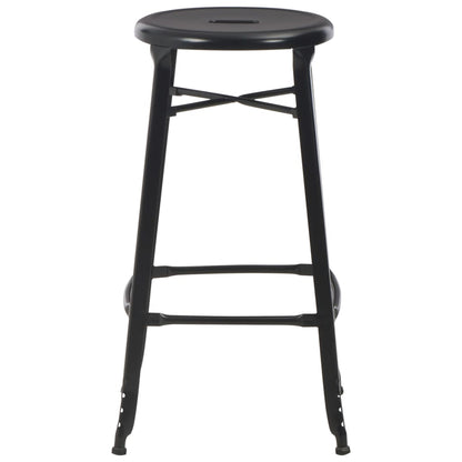 Conjunto De Mesa Alta Y Taburetes 3 Piezas Acero Negro