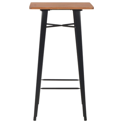 Conjunto De Mesa Alta Con Taburetes 3 Piezas Acero Negro