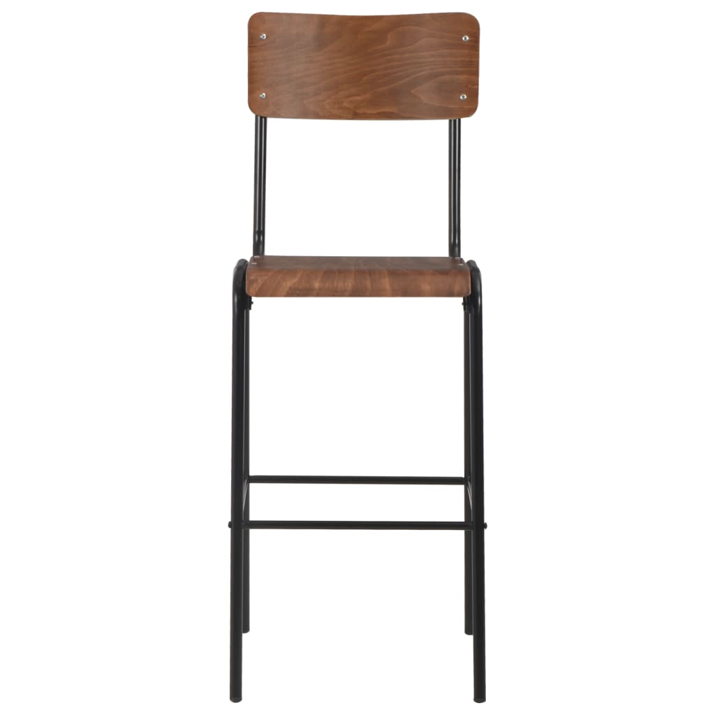 Conjunto De Mesa Alta Con Taburetes 3 Piezas Acero Negro