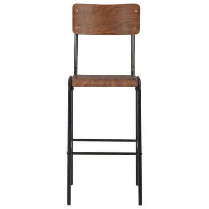 Conjunto De Mesa Alta Con Taburetes 3 Piezas Acero Negro