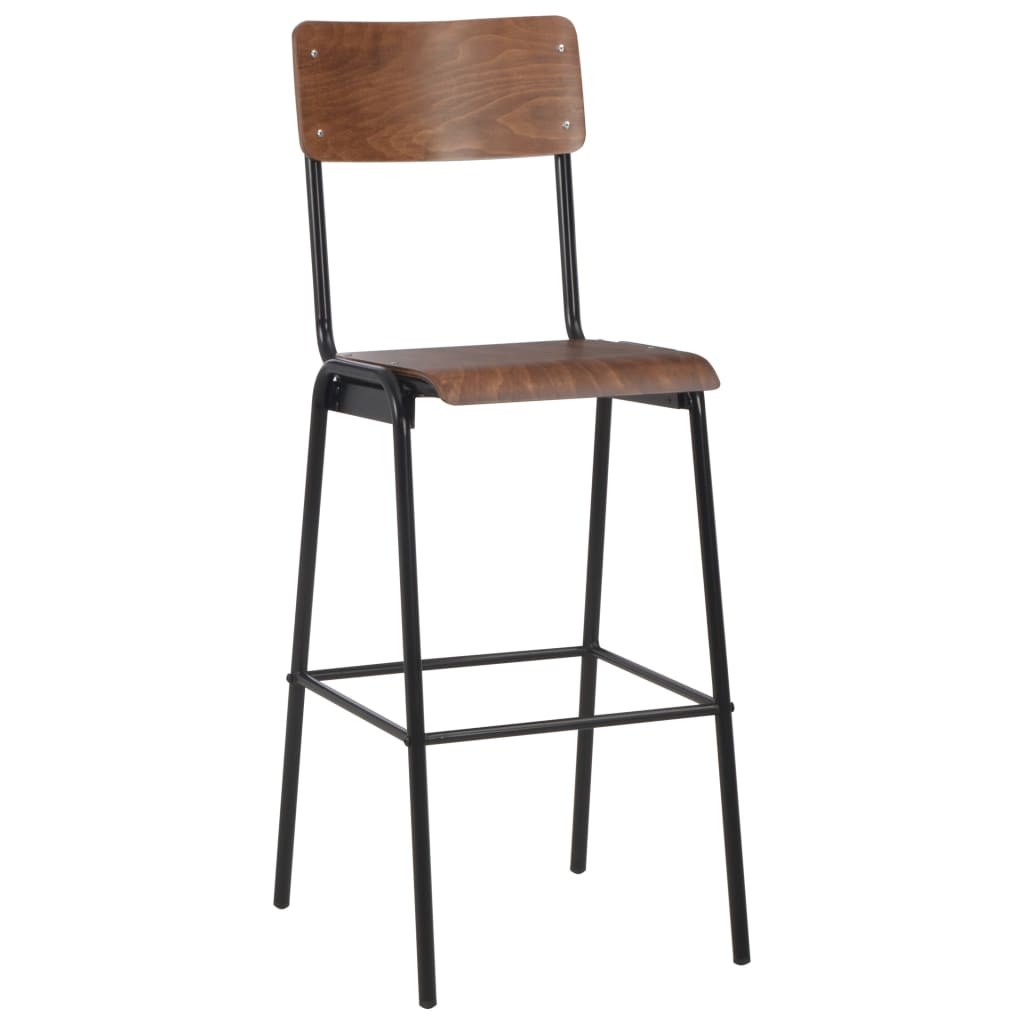 Conjunto De Mesa Alta Con Taburetes 3 Piezas Acero Negro