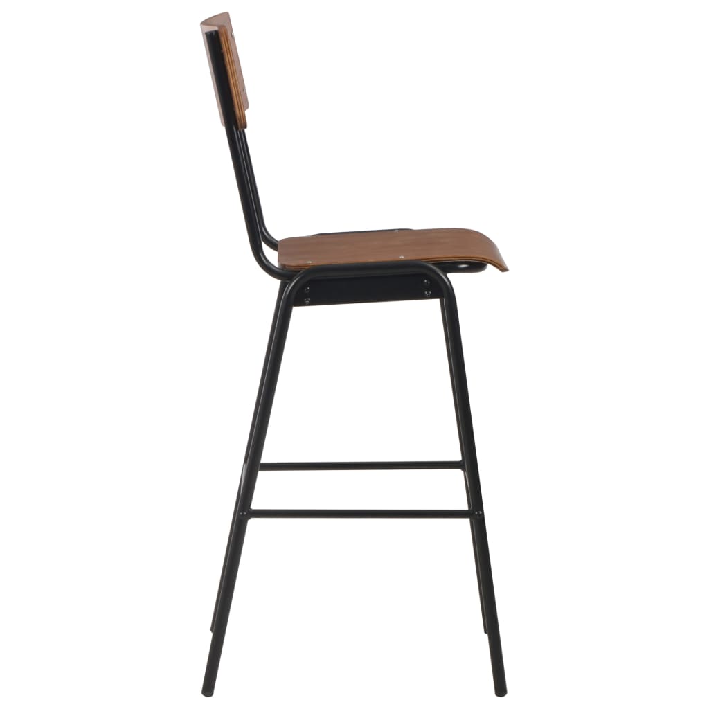 Conjunto De Mesa Alta Con Taburetes 3 Piezas Acero Negro