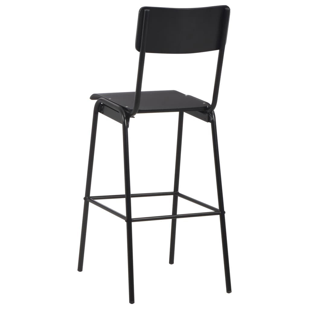 Conjunto De Mesa Alta Y Taburetes 3 Piezas Acero Negro