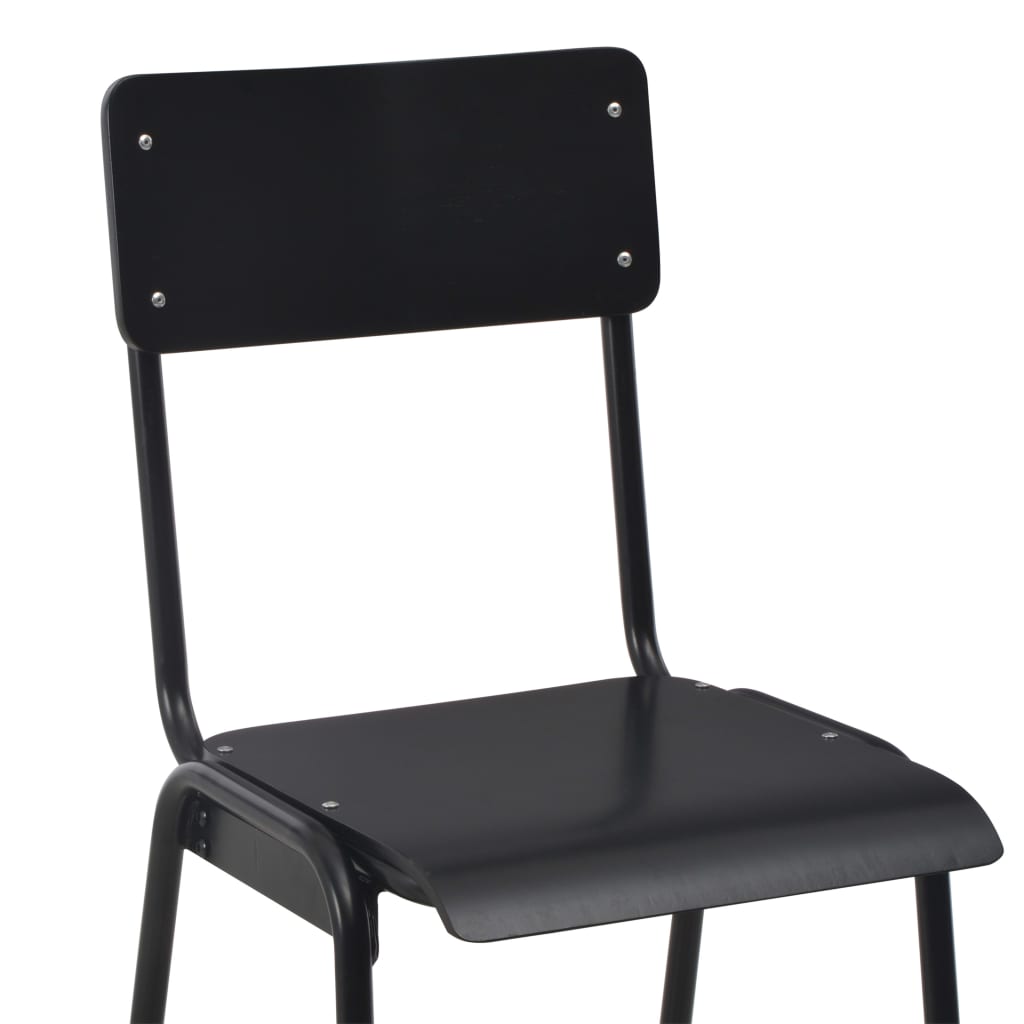 Conjunto De Mesa Alta Y Taburetes 3 Piezas Acero Negro