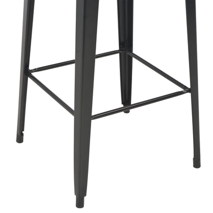 Conjunto De Mesa Alta Y Taburetes 3 Piezas Acero Negro