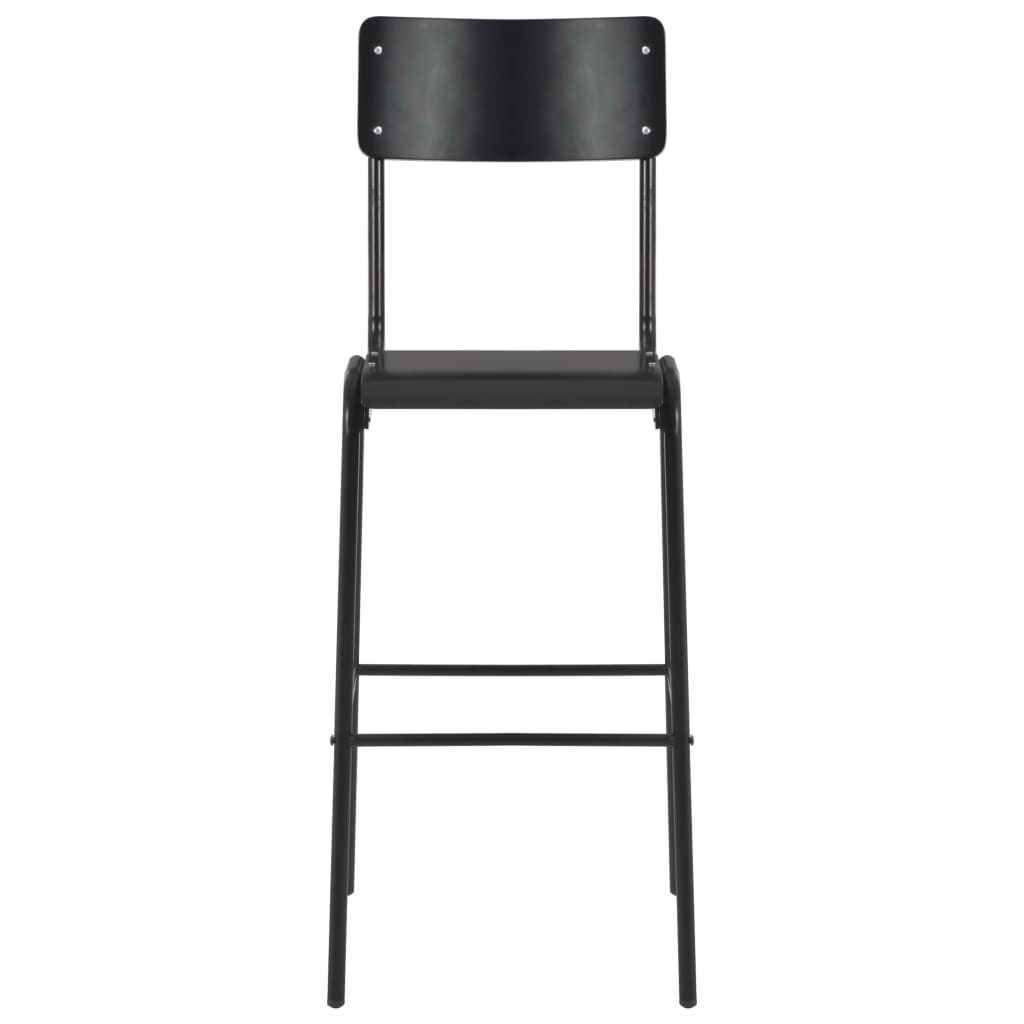 Conjunto De Mesa Alta Y Taburetes 3 Piezas Acero Negro