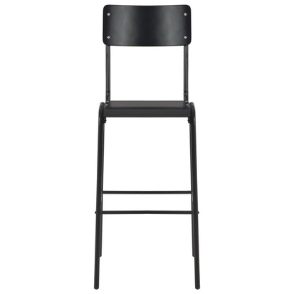 Conjunto De Mesa Alta Y Taburetes 3 Piezas Acero Negro