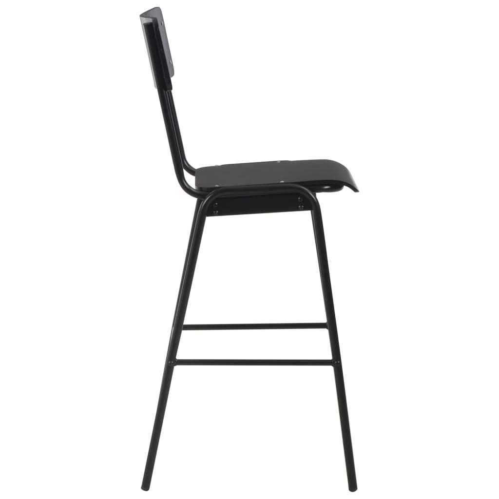 Conjunto De Mesa Alta Y Taburetes 3 Piezas Acero Negro