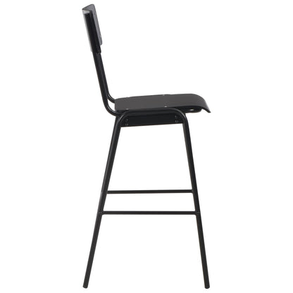 Conjunto De Mesa Alta Y Taburetes 3 Piezas Acero Negro