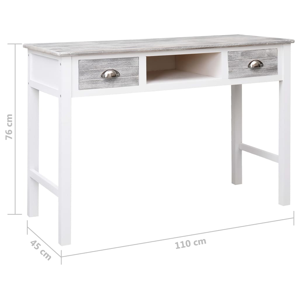 Escritorio De Madera Gris 110X45X76 Cm