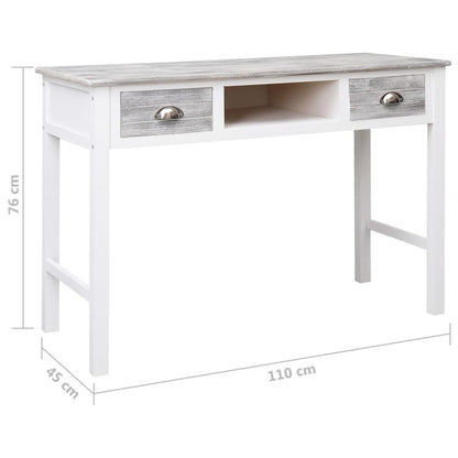 Escritorio De Madera Gris 110X45X76 Cm
