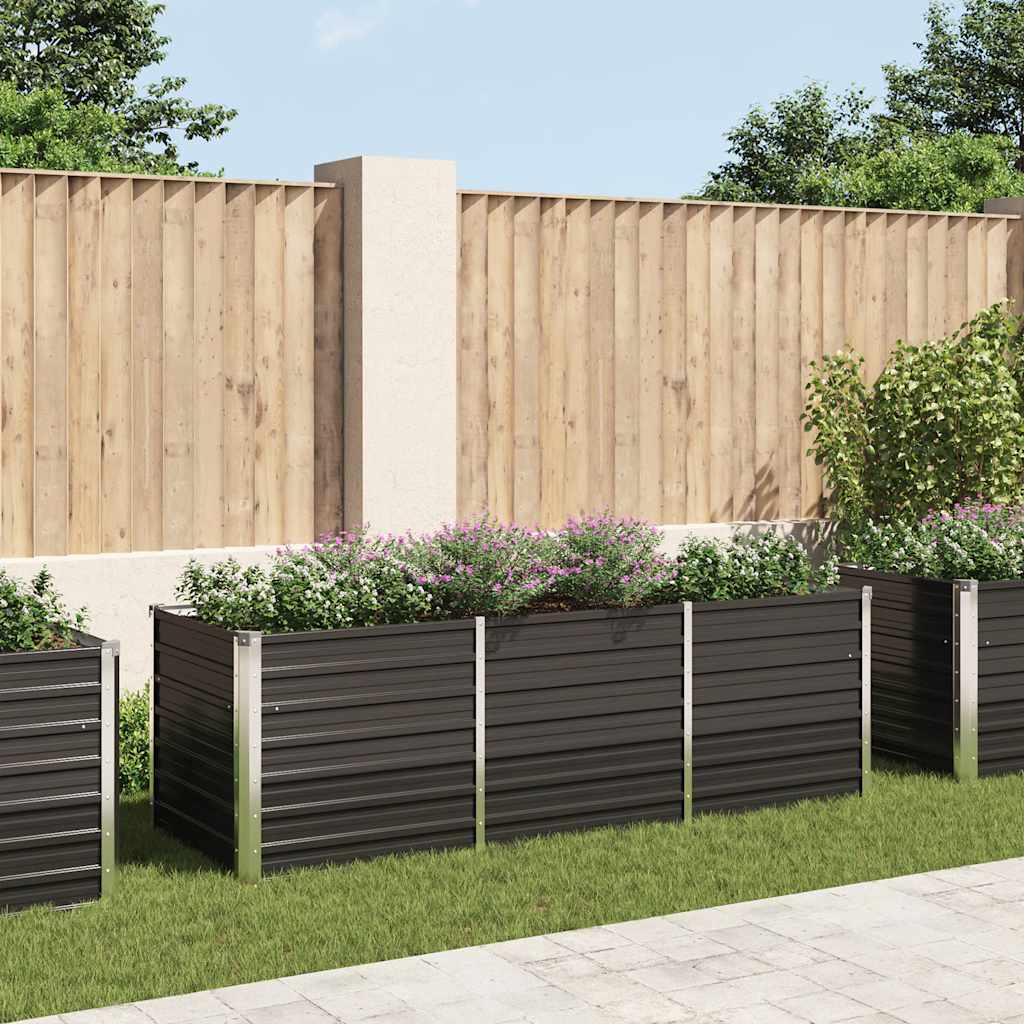 Jardinera Elevada Acero Galvanizado Gris 160X80X77Cm