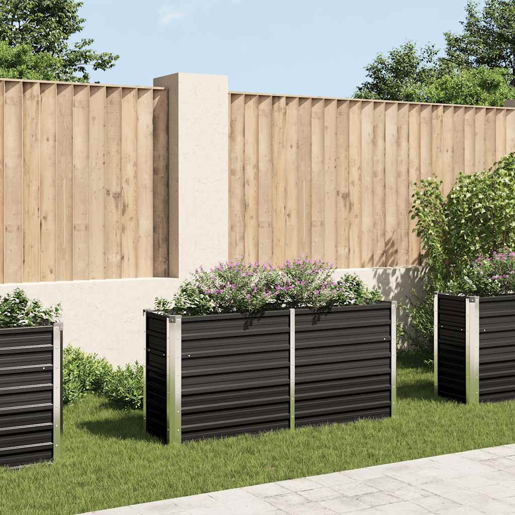 Jardinera Elevada Acero Galvanizado Gris 160X80X77Cm