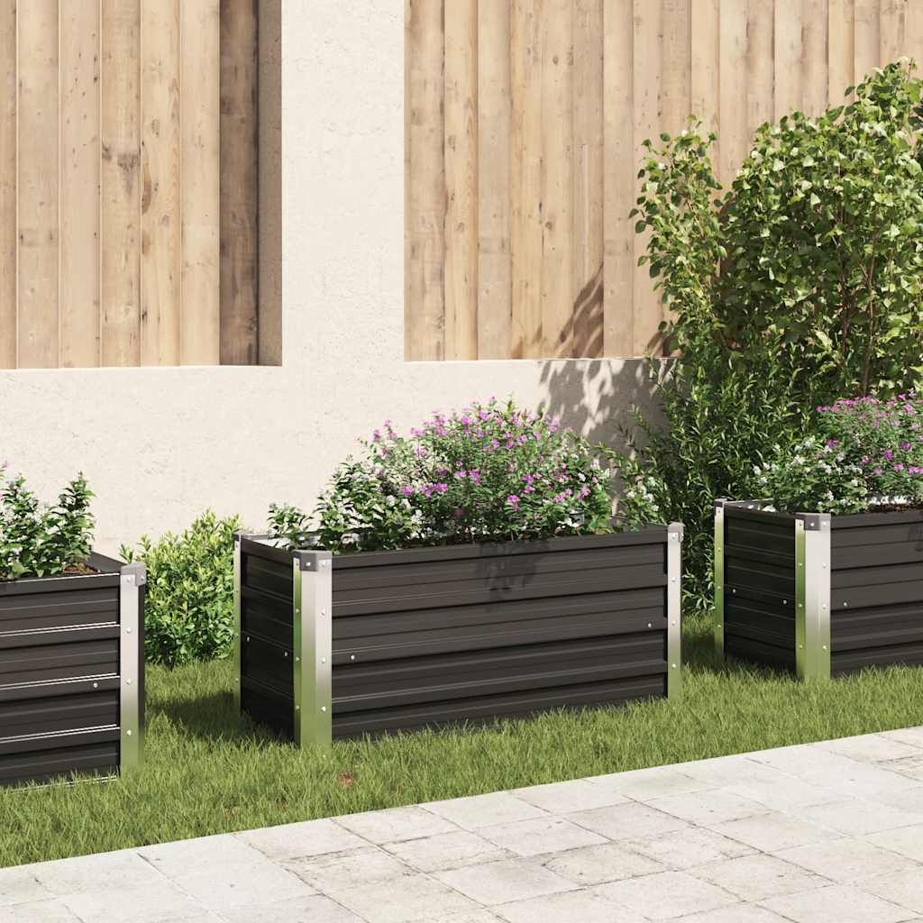Jardinera Elevada Acero Galvanizado Gris 160X80X77Cm