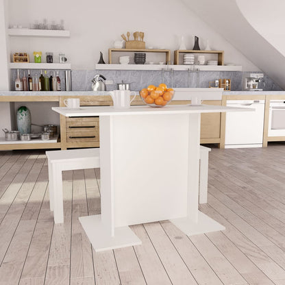 Mesa De Comedor Madera Contrachapada Blanco Roble 120X60X76 Cm
