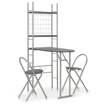 Juego De Muebles De Barra De Cocina Plegable Con 2 Sillas